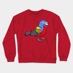 Happy Painted Bunting Bird Crewneck Sweatshirt